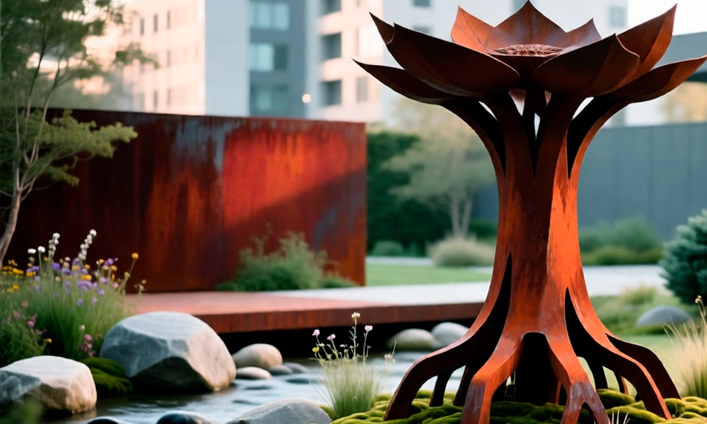 Сталь Кортен: современное слово в ландшафтном дизайне