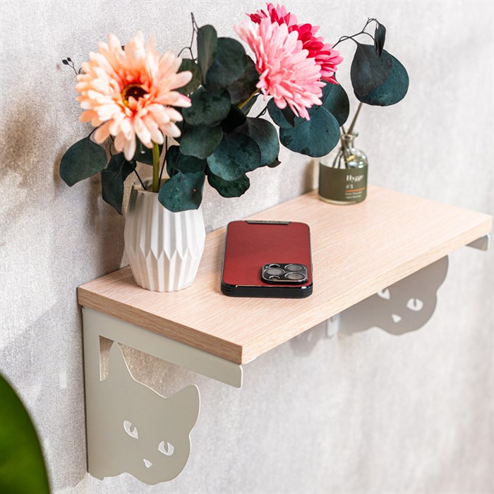 Кронштейны для полки белые металлические Кошка 2 шт 702-207W - фото 126738