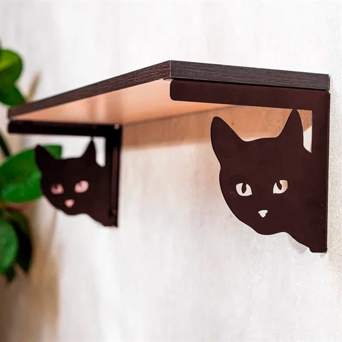 Кронштейны для полки коричневые металлические Кошка 2 шт 702-207Br - фото 126753