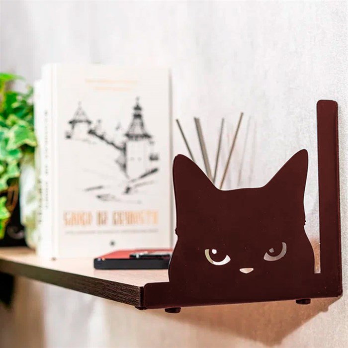 Кронштейны для полки коричневые металлические Кот 2 шт 702-208Br - фото 126754