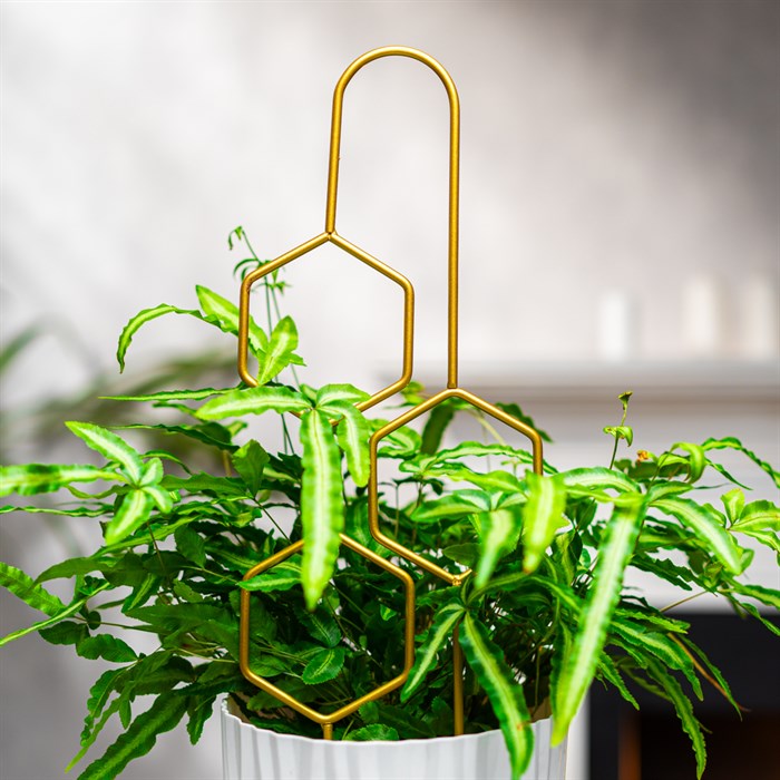 Опора для комнатных растений металлическая золото 45см 57-938G - фото 126803