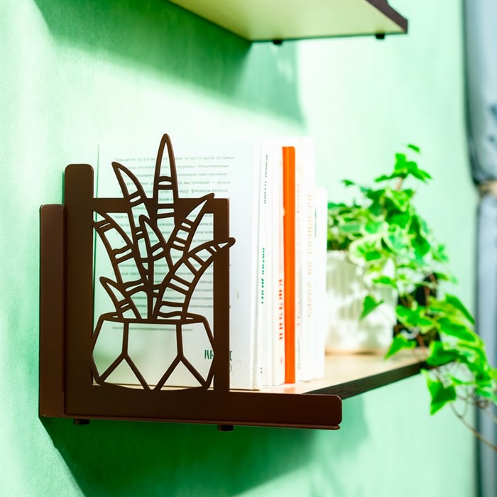 Кронштейны для полки коричневые металлические Алоэ 2шт 702-204Br - фото 126813