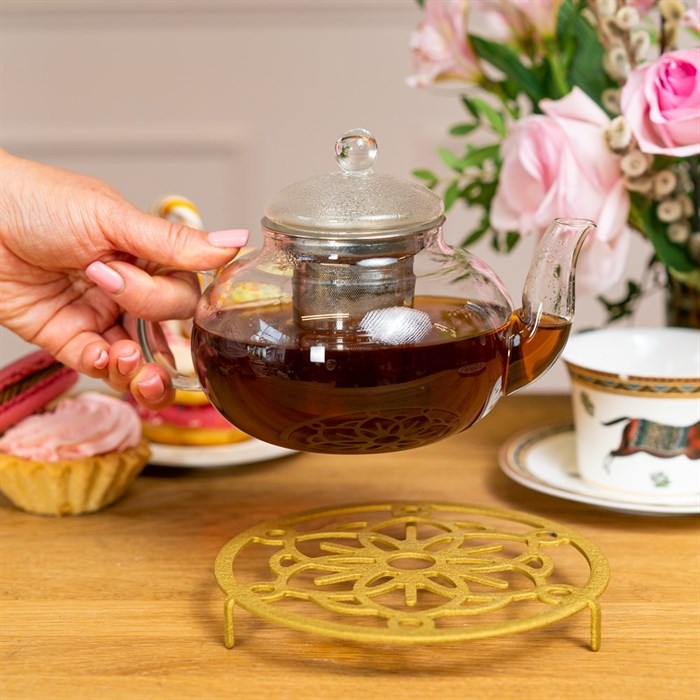 Подставка под горячее золотая металл 300-100G - фото 126856