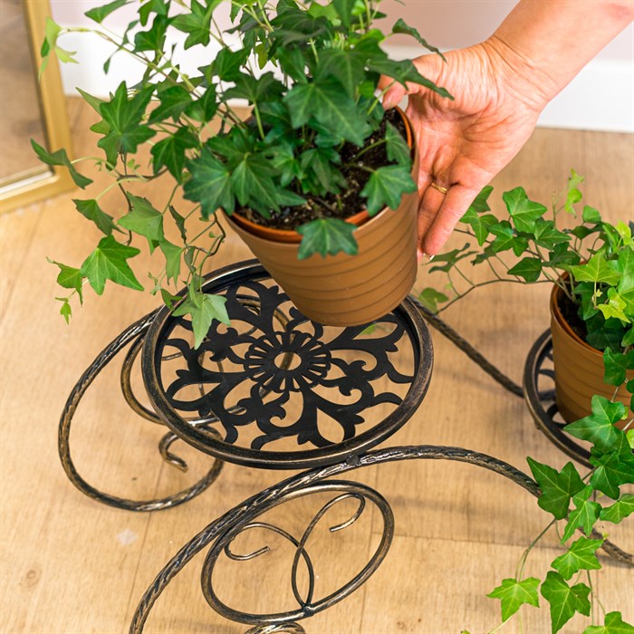 Подставка напольная на 2 растения металл 401-035BG - фото 126872