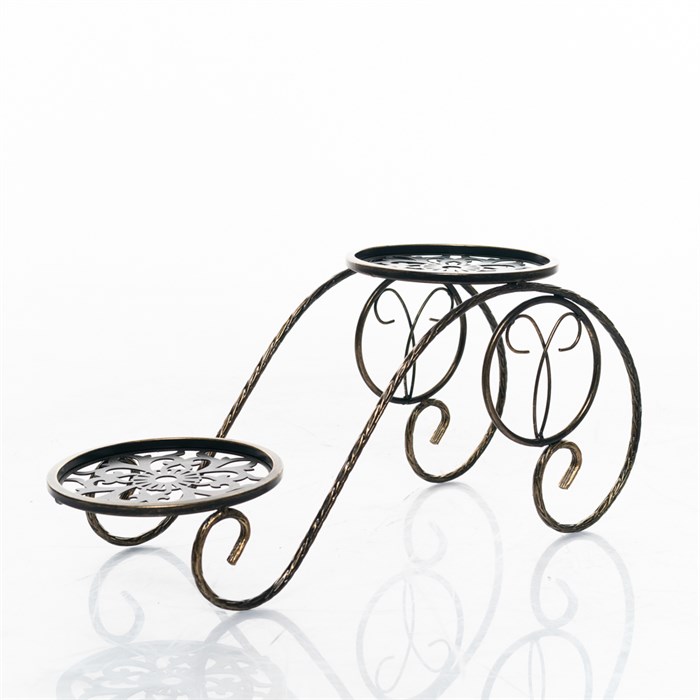 Подставка напольная на 2 растения металл 401-035BG - фото 126873