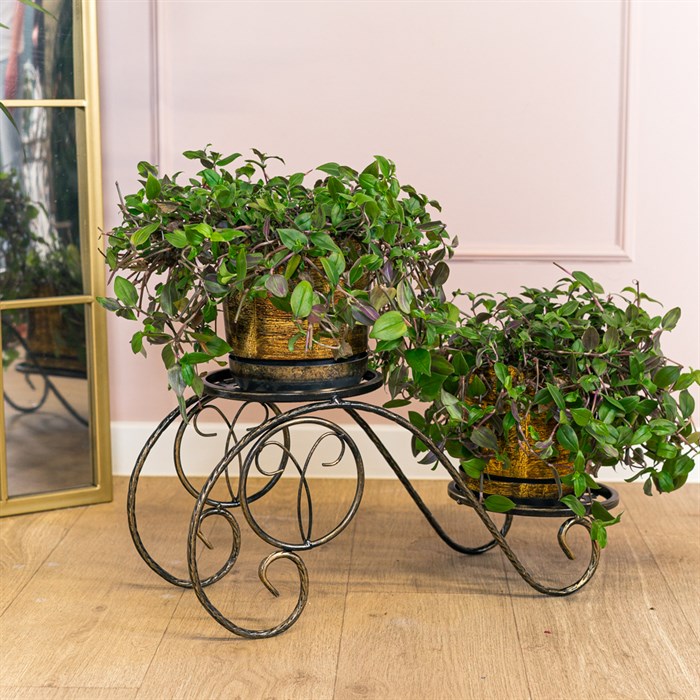 Подставка напольная на 2 растения металл 401-035BG - фото 126874