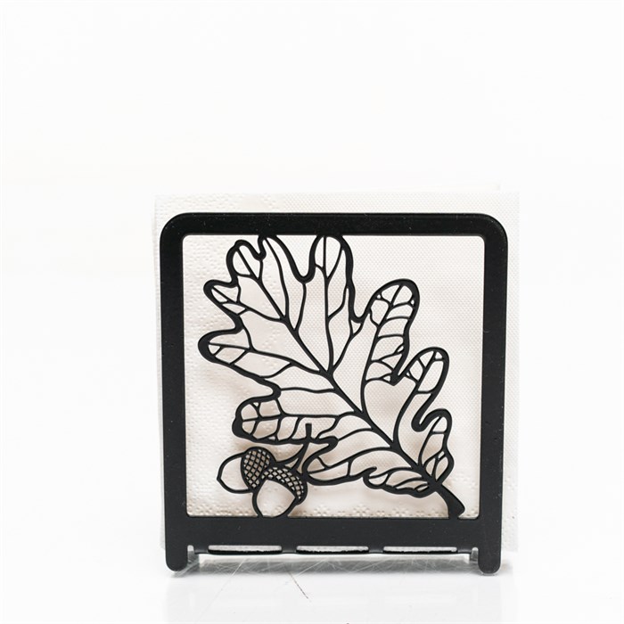 Салфетница настольная Дуб металлическая чёрная 703-053B - фото 126875