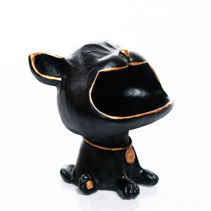 Конфетница декоративная Котэ чёрно-золотой полистоун U09396B - фото 126893