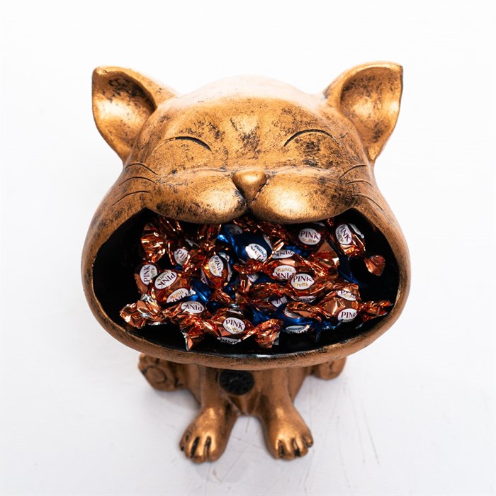 Конфетница декоративная Котэ золотой полистоун U09396G - фото 126899