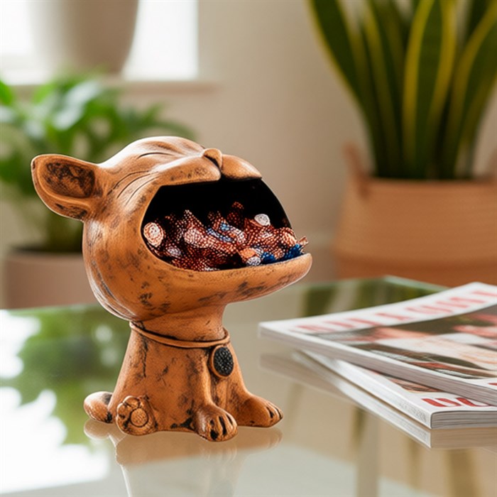 Конфетница декоративная Котэ золотой полистоун U09396G - фото 126902