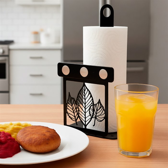 Подставка для бумажных полотенец с магнитным держателем ножей металл 300-064B - фото 126906