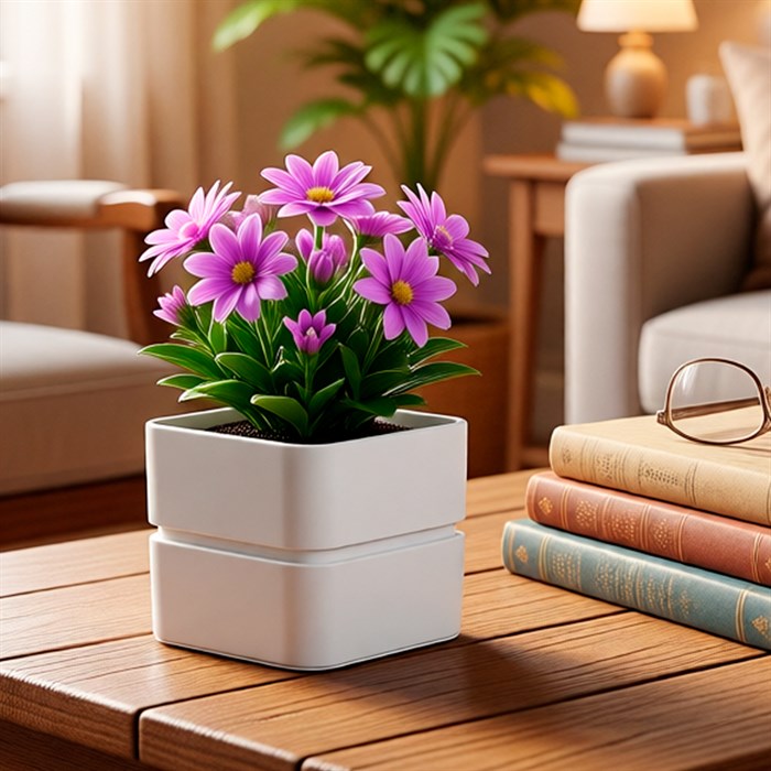 Кашпо Фиори 0,45л белый - фото 127061