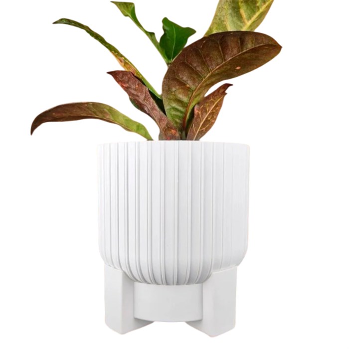 Горшок Торин 3,3л белый с поддоном - фото 127135