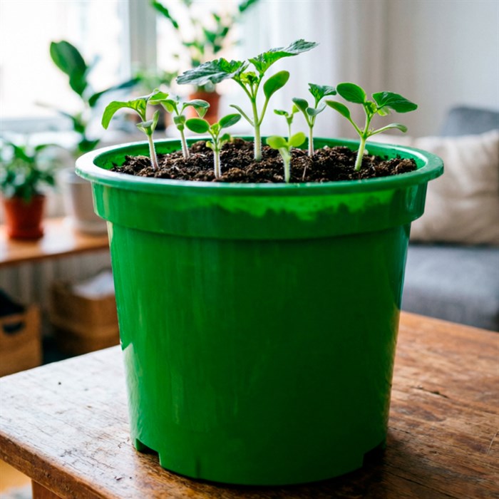 Горшок для рассады 2л зелёный - фото 127162