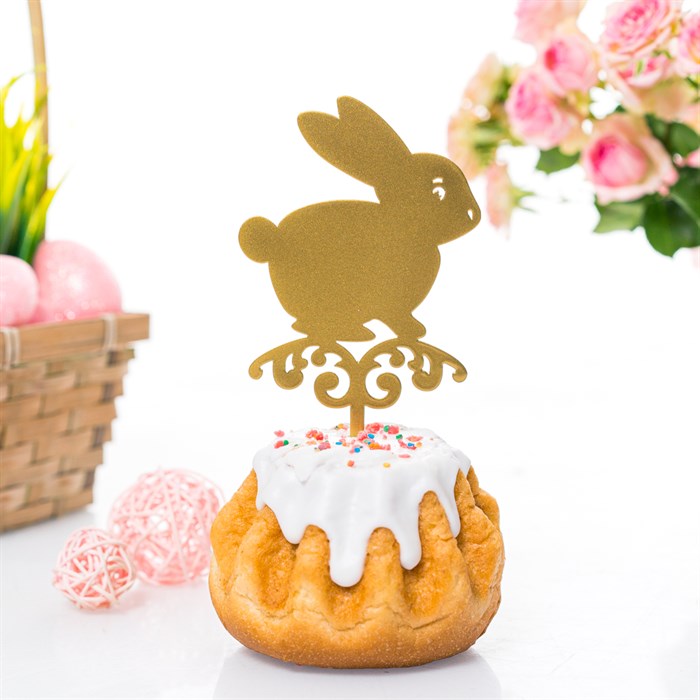 Штекер пасхальный ХВ металл золотой 750-012G - фото 127318