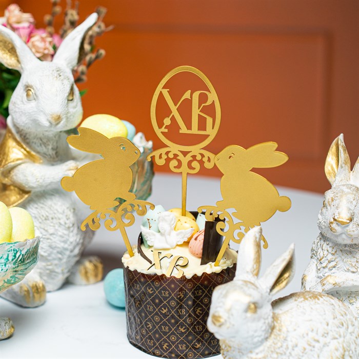 Штекер пасхальный ХВ металл золотой 750-012G - фото 127321