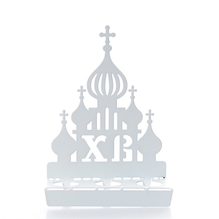 Подставка для яиц на Пасху металлическая белая 750-016W - фото 127335