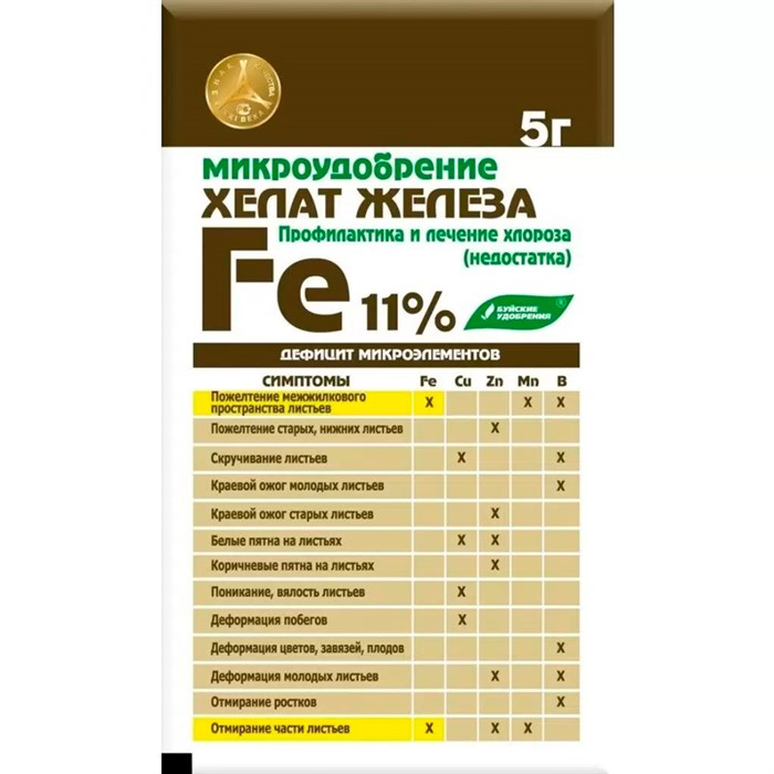 Удобрение Хелат железа 5г БХЗ - фото 127413