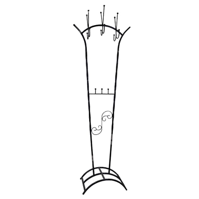 Вешалка напольная в прихожую для одежды металлическая чёрная высота 186см 910-08 - фото 96842