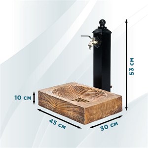 Умывальник колонка садовая водоразборная с декоративным поддоном под Вишню U09132 - фото 122100