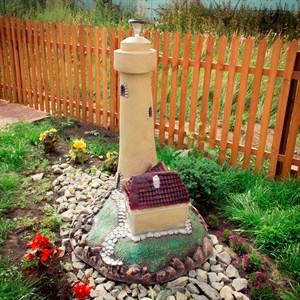 Крышка люка декоративная Маяк с домиком стеклопластик U07426 - фото 125761