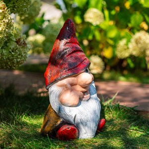 Фигура декоративная Гном садовый простачок полистоун высота 40см F08468 - фото 126459