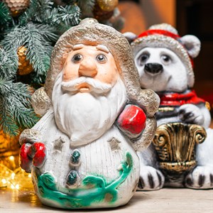 Фигура Дед Мороз малый полистоун F08428 - фото 126581