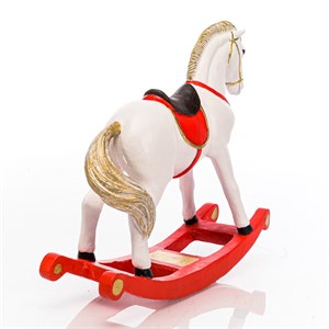 Фигура декоративная Лошадка-качалка новогодняя 34см U09279-Red - фото 126607