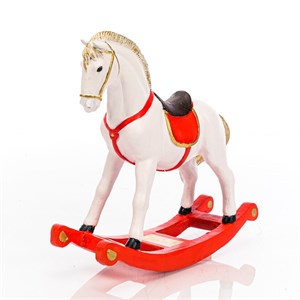 Фигура декоративная Лошадка-качалка новогодняя 34см U09279-Red - фото 126608