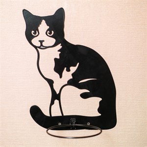 Подставка настенная на 1 растение Кошка со съёмным кольцом металл 150-202B - фото 126651