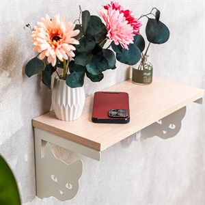 Кронштейны для полки белые металлические Кошка 2 шт 702-207W - фото 126738