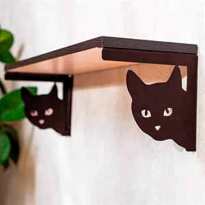 Кронштейны для полки коричневые металлические Кошка 2 шт 702-207Br - фото 126753