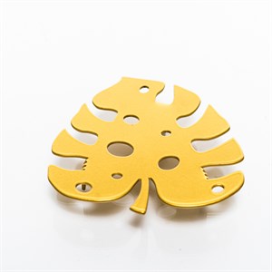 Подставка под горячее Лист монстеры металл золотой 14см 300-131G - фото 126771