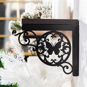 Кронштейны для полки черные металлические Бабочка 2шт 702-202B - фото 126806