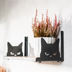 Кронштейны для полки черные металлические Кот 2 шт 702-208B - фото 126808
