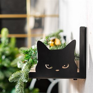 Кронштейны для полки черные металлические Кот 2 шт 702-208B