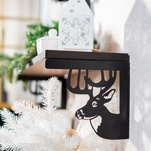 Кронштейны для полки черные металлические Олень 2 шт 702-213B - фото 126811