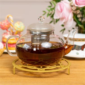 Подставка под горячее золотая металл 300-100G - фото 126857