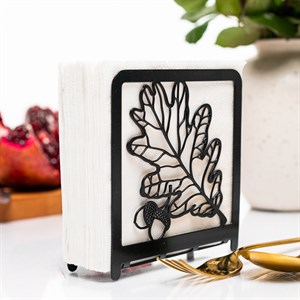 Салфетница настольная Дуб металлическая чёрная 703-053B - фото 126876