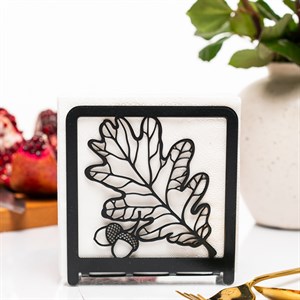 Салфетница настольная Дуб металлическая чёрная 703-053B - фото 126877