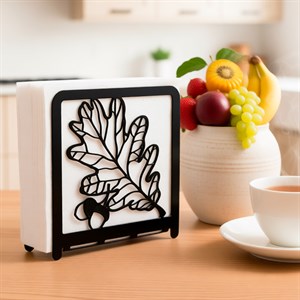 Салфетница настольная Дуб металлическая чёрная 703-053B - фото 126878