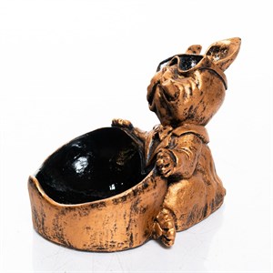 Конфетница декоративная Бульдог золотая полистоун U09392G - фото 126889