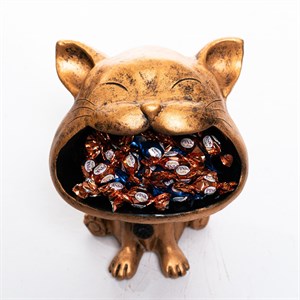 Конфетница декоративная Котэ золотой полистоун U09396G - фото 126899