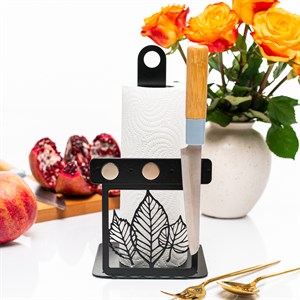 Подставка для бумажных полотенец с магнитным держателем ножей металл 300-064B - фото 126905