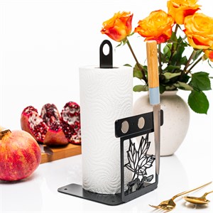 Подставка для бумажных полотенец с магнитным держателем ножей металл 300-062B - фото 126913