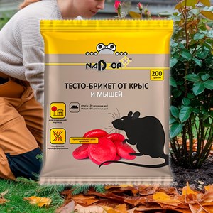 Тесто-брикет от крыс и мышей 200г Nadzor