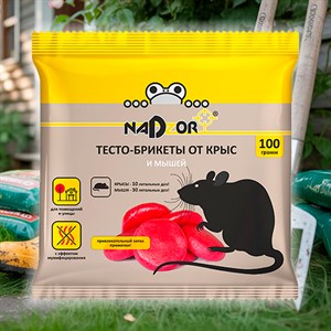 Тесто-брикет от крыс и мышей 100г Nadzor