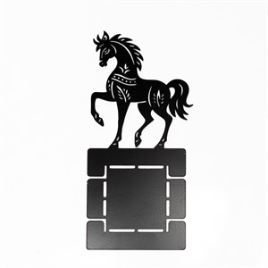 Подсвечник новогодний Лошадь на 1 свечу металл чёрный 730-094B - фото 127010