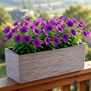 Кашпо балконное La Decoro 50см 10л серый жемчуг/вставка чёрный