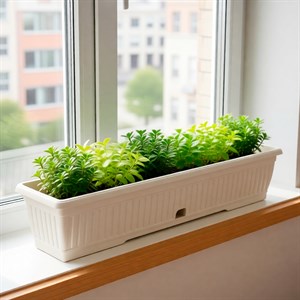 Ящик балконный ТЕРРА 80х19 мраморный - фото 127078